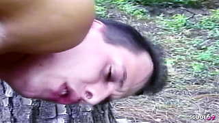 Tranny Fucks New Boyfriend for the First Time Outdoors Anal