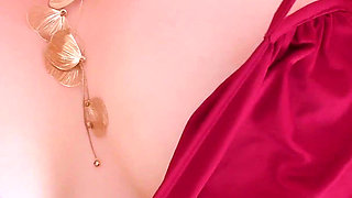 Hot MILF with Red Lipstick Masturbates with a Dildo. Hairy Pussy Close up