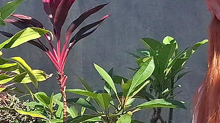 Fucking the Innocent Redhead in the Garden