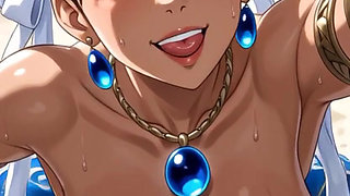103 Chun li topless on beach (Ai animation)
