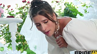 Brunette gets her ass fucked hard in a hot clothed sex scene.