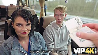 Pretty Big Titted Lady Is Fucking In The Bus