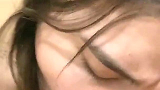 Petite Asian Babe Sucks Huge Cock in POV While Showing Her Sexy Little Feet in Stockings
