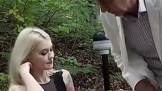 Sex Therapist Fucks Tattooed Blonde Hard on Forest Bench