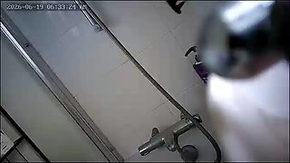 Asian milf spied while showering