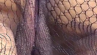 Slutty Girl Messes All Over the Couch While Giving Herself Double Pleasure