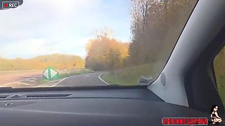 Amateur French MILF Sophia Gets Bukkake Gangbang in Public Rest Area