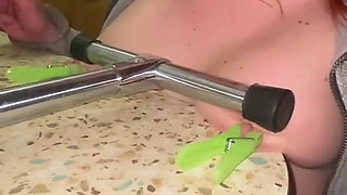 tits with clamps and pressing - solo