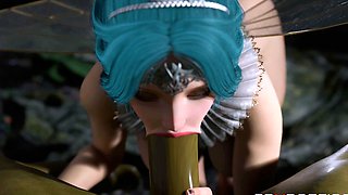 Futa Orc fucks hard Fairy in the Forest  Blowjob Anal doggy