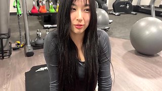 Cute Asian Girl At Gym Tricks Guy Into Nutting During No Nut November
