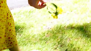 Hairy busty hottie with pierced nipples masturbates