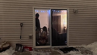 Showing off for the Neighbors and Wife Fucked on Couch