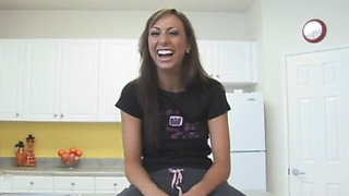 Tiffany Having Fun Time at the Kitchen Counter