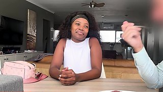 I stretched this 18YO EBONY INFLUENCER until her TIGHT PUSSY
