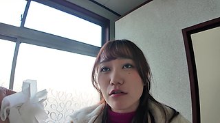 Shy and cute japanese teen gives a perfect handjob