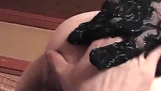 Big Tit Asian MILF Sayoko Fucked in Hairy Pussy by Step Son in Threesome