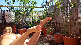 Mature Blonde Wife Enjoys It Outdoors