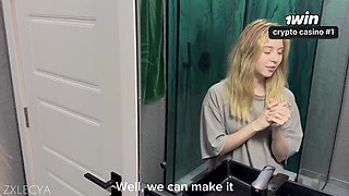 Sista asks for spunk on her face while no one is at home