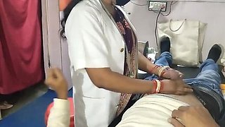 Indian Lady Doctor Hard Fuck - Big Natural Tits Nurse Blowjob & Doggy Style Sex