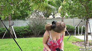 Natural Lena Paul Gets Paid For Blowjob