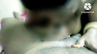 Horny housewife sharing her unsatisfied sex experience with her husband's brother while giving him blow & handjob