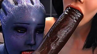 My Big Black Cock Is Being Sucked by Two Beauties and Their Tongues Are Licking My Balls.
