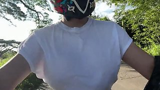 Sweetfantasy131 picks up her favorite DIDI client braless and gets him to fuck her in public - Big natural tits Latina amateur role play