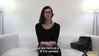 Shy nerd teen Misa porn casting