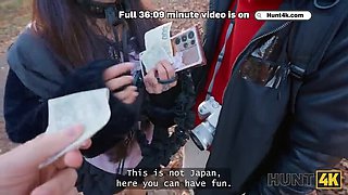 Petite Japanese Tourist Sakura Fucks Stranger in Front of Boyfriend - HD Cuckold POV