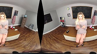 Kinky blonde with shaved copher gives blowjob in POV