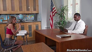 Black principal dicks 18yo student Kyler Quinn in his office