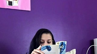 Foot fetish cumload with brunette