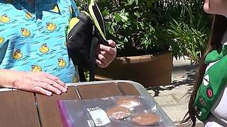 Girl Scout Tifa Quinn Sells Cookies Then Gets a Double Creampie