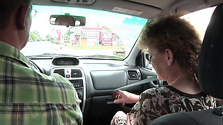 German mature hitcher picked up and fucked at home