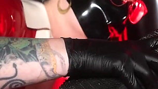 Rubber Nurse Takes a Cum Sample