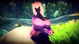 Hentai redhead gives blowjob and having sex