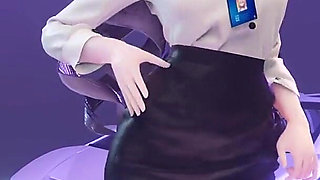 Excuse Me; Genshin Impact; Bronya; Office Lady Uniform; Pencil Skirt; Crotchless Black Stockings; Erotic Tattoos