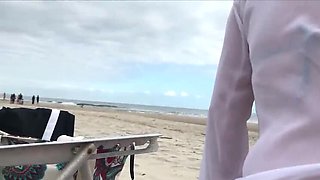 Public Anal Sex with Big Booty MILF Jane R - Outdoor POV Creampie & Blowjob