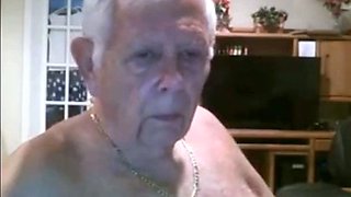 Fat Daddy Strips and Strokes on Webcam