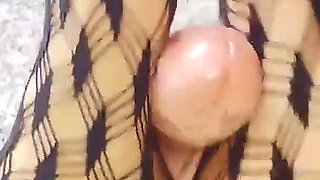 Tattooed MILF Teases Toy with Nylon Feet