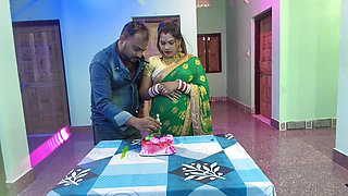 NEW YEAR CELEBRATION TIME BHABHI FUCKING HARD WITH HER DEVAR AFTER CAKE CUTTING