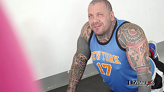 Rough Hardcore Throat Fucking in the Gym