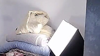 Sexy Latina Tries on and Cuts Clothes. Sexy Latina with Hairy