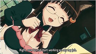 Busty Glasses And Maid Cosplay Loves To Clean Her Masters Milk