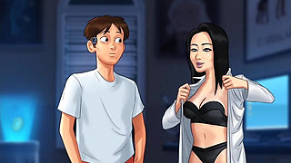 Japanese Teacher Okita Loves Grinding 18 Plus Boy Huge Cock in College Office Summertime Saga