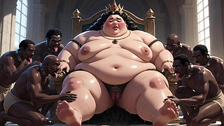 Massive BBW Mistress Full Body Worship - Slaves Lick Her to Ecstasy