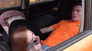 Big titted car driver pussyfucked in POV by instructor