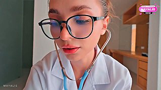 Dumped at Hospital: Brunette Nurse Caught Staring at His Big Cock
