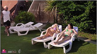 Francis X And Annalisa Atomic Blonde - Fuck The Gardener While Cuckold Husbands Watch The Game - Threesome