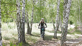 Ersties - Hot Blonde Katja E Finds A Secluded Spot On the Trail To Masturbate